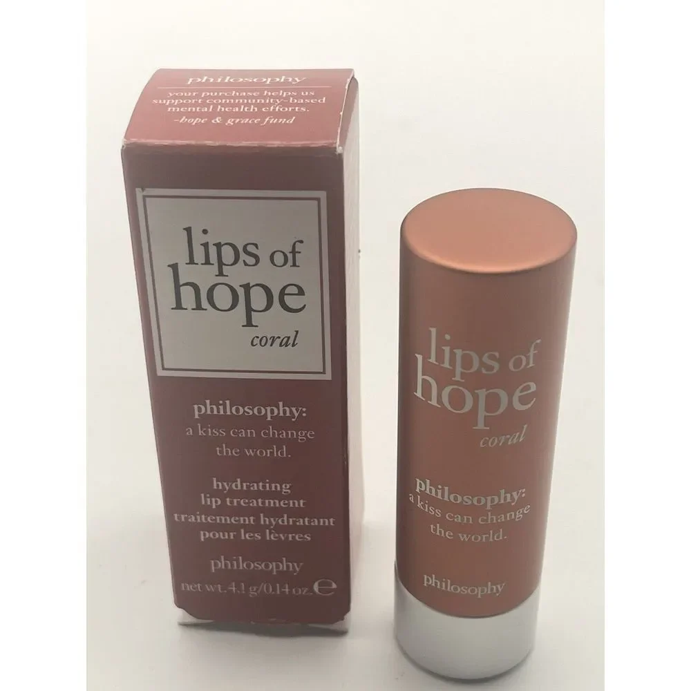 PHILOSOPHY Lips of Hope CORAL Hydrating Lip Treatment .14 oz Full Size NEW‎